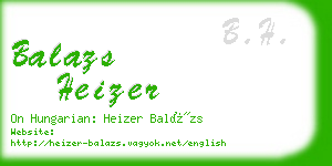 balazs heizer business card